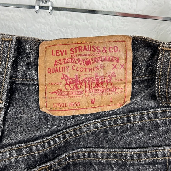VTG Levi's 17501-0658 Button Fly High Rise Frayed Hem Red Tab Jeans Denim 90s - Picture 5 of 8